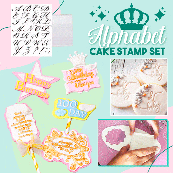 Alphabet Cake Stamp Set Kitchen & Dining mikgoodies 